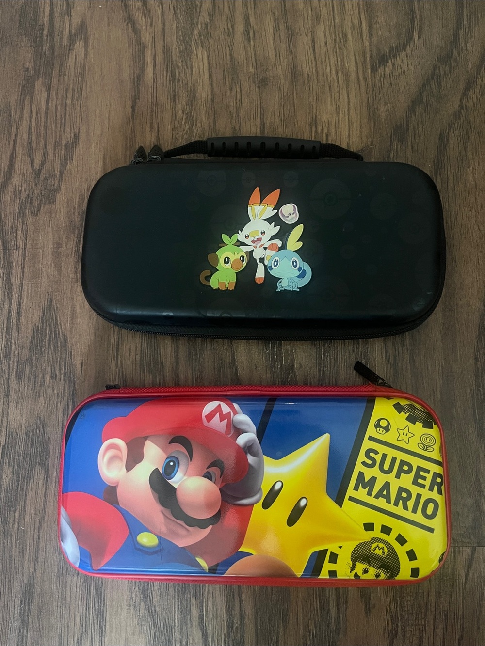 Bundle X 2 Nintendo Switch cases Super Mario Red & Blue Zippered Case, 25cm wide